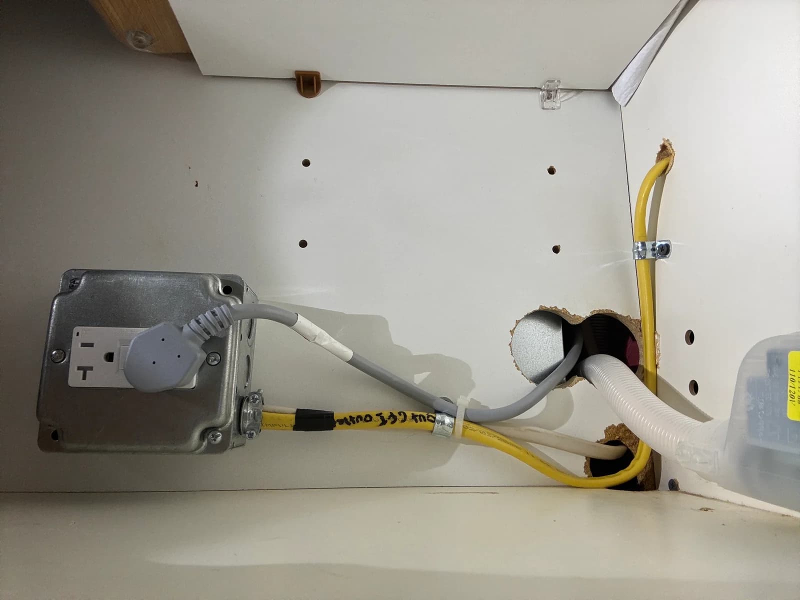 Mounted electrical control and wiring connections inside equipment housing